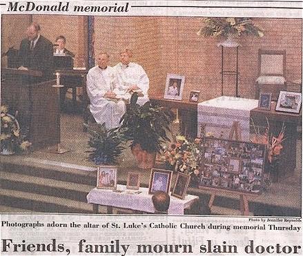 Newspaper Photo of Memorial Service in Temple, TX